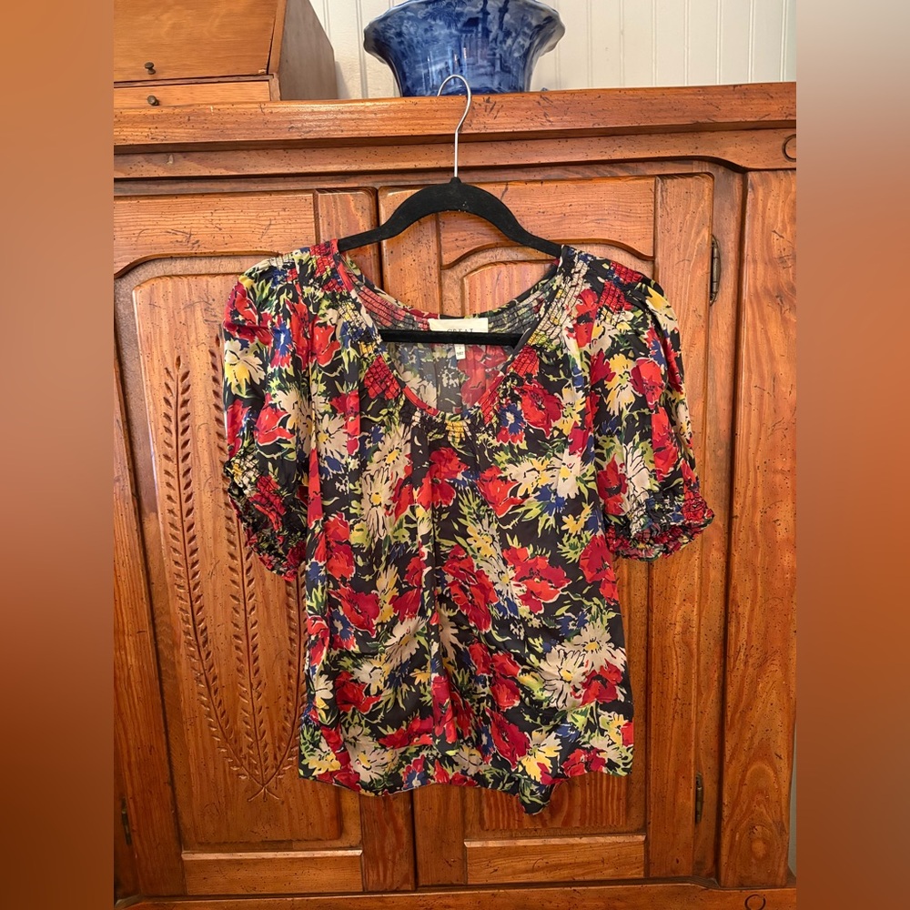 THE GREAT. The Ponder Top. Hidden Garden Floral. Size 0